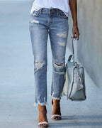Celeni | Women's casual ripped denim pants Jeans - Nalani - UK Fashion Clothing and Decor