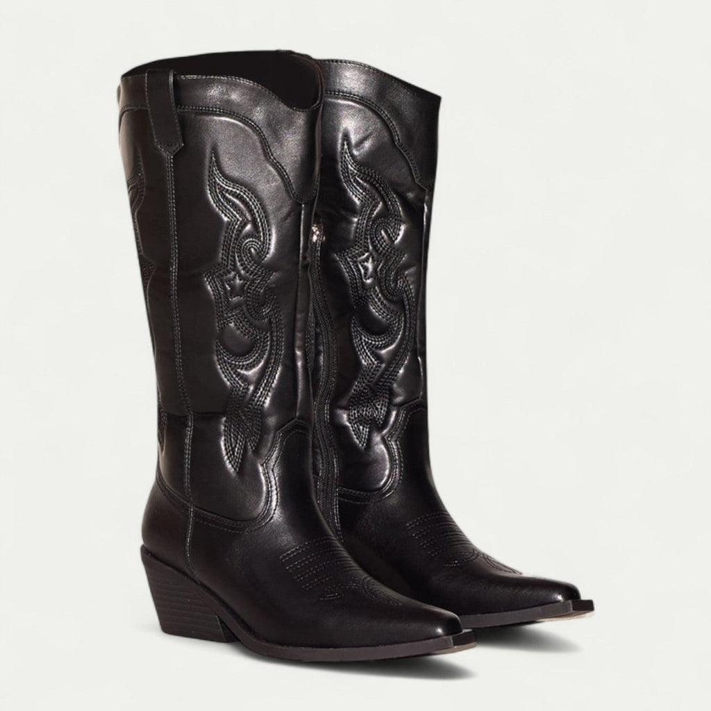Chāme | Women's Pointed Toe Stitched Boots - Western Booties - Nalani - Fashion Clothing and Decor