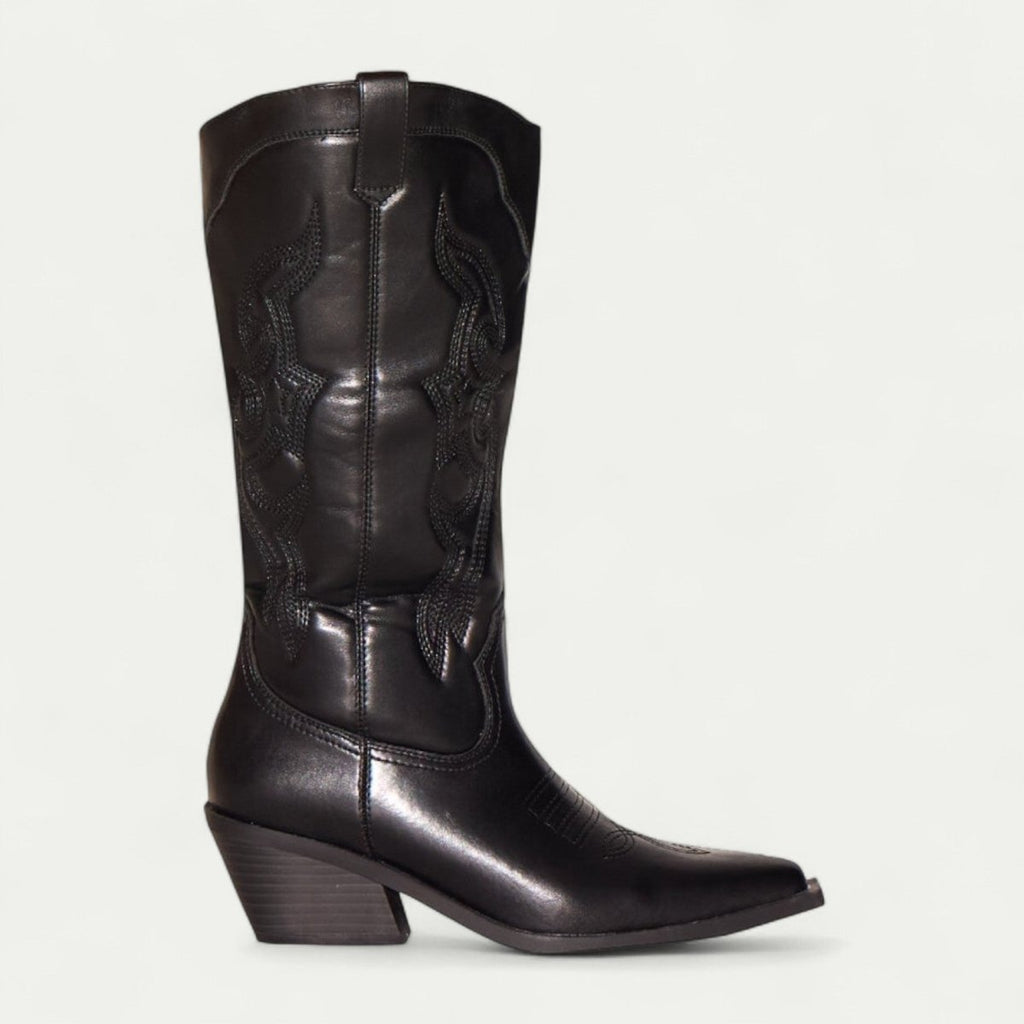 Chāme | Women's Pointed Toe Stitched Boots - Western Booties - Nalani - Fashion Clothing and Decor