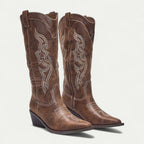 Chāme | Women's Pointed Toe Stitched Boots - Western Booties - Nalani - Fashion Clothing and Decor