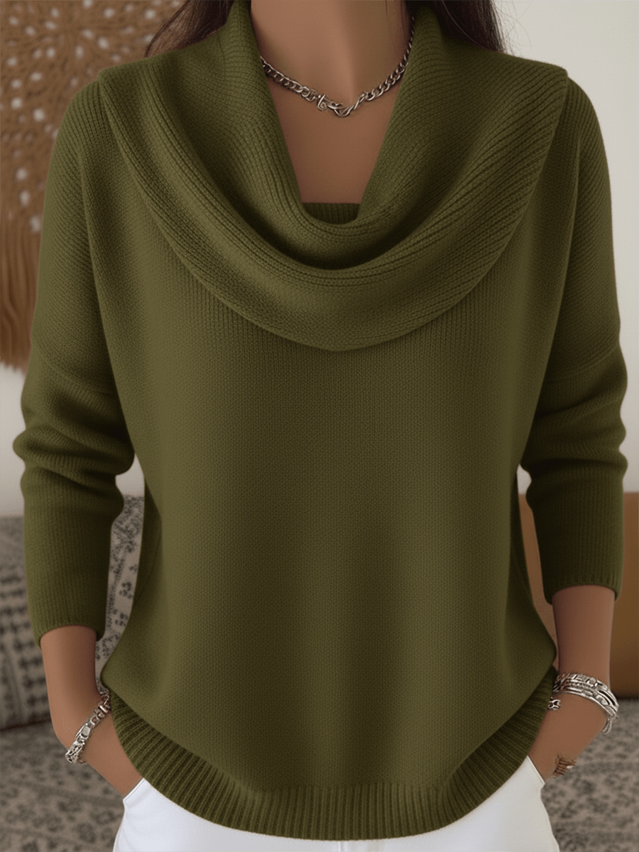 Chāme | Women’s Sweater | Long Sleeve Cowl Neck - Nalani - Fashion Clothing and Decor