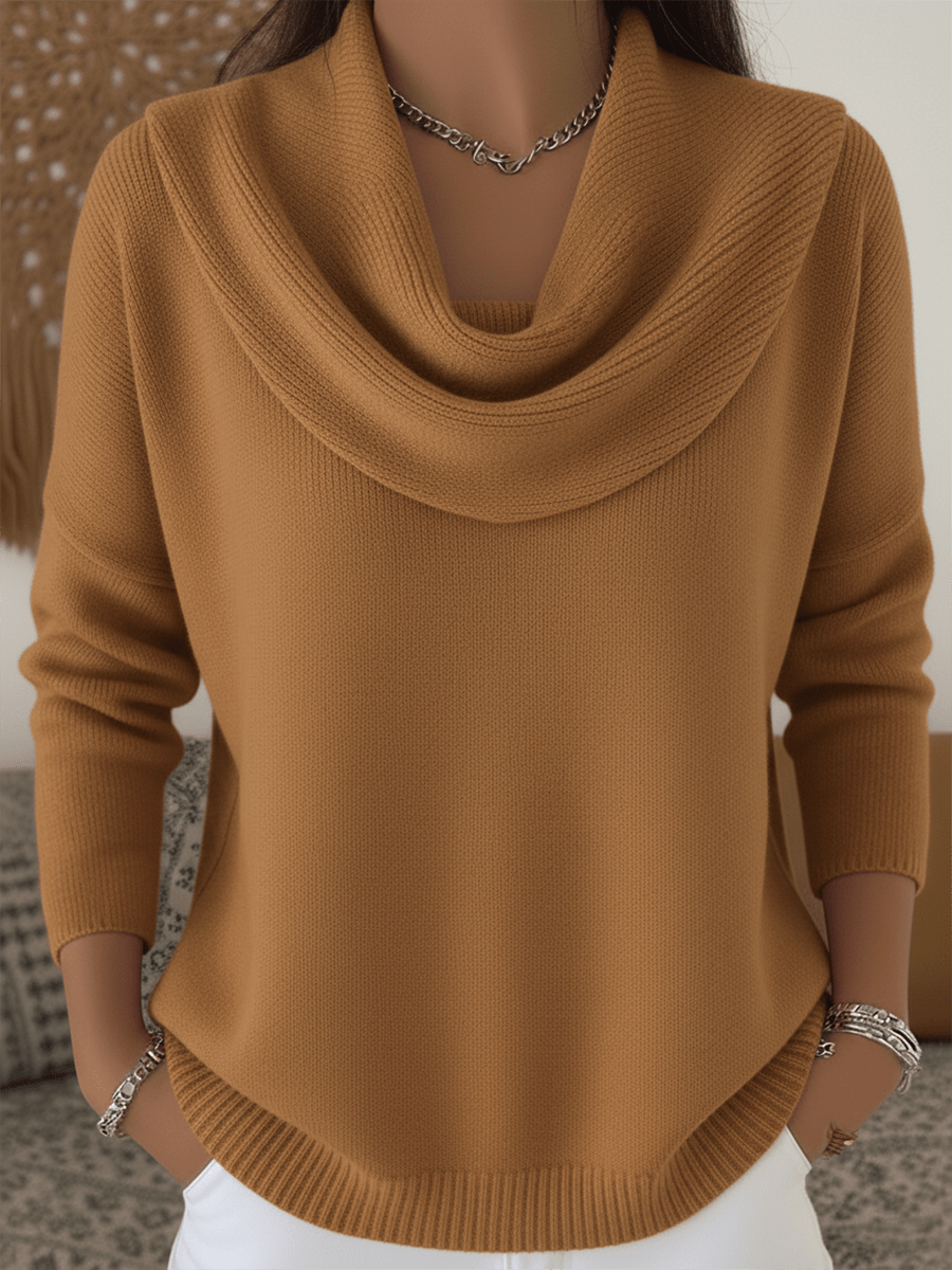 Chāme | Women’s Sweater | Long Sleeve Cowl Neck - Nalani - Fashion Clothing and Decor