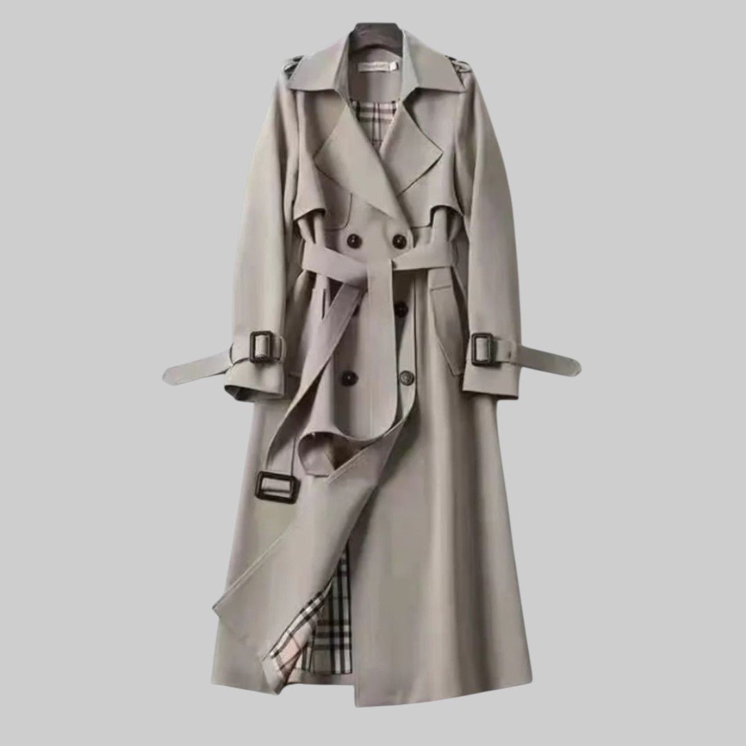 Chāme | Women's Trench Coat | Belted Double Breasted Design - Nalani - Fashion Clothing and Decor