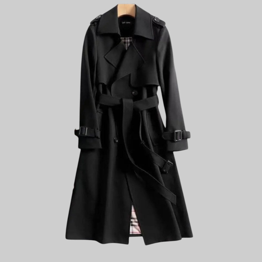 Chāme | Women's Trench Coat | Belted Double Breasted Design - Nalani - Fashion Clothing and Decor