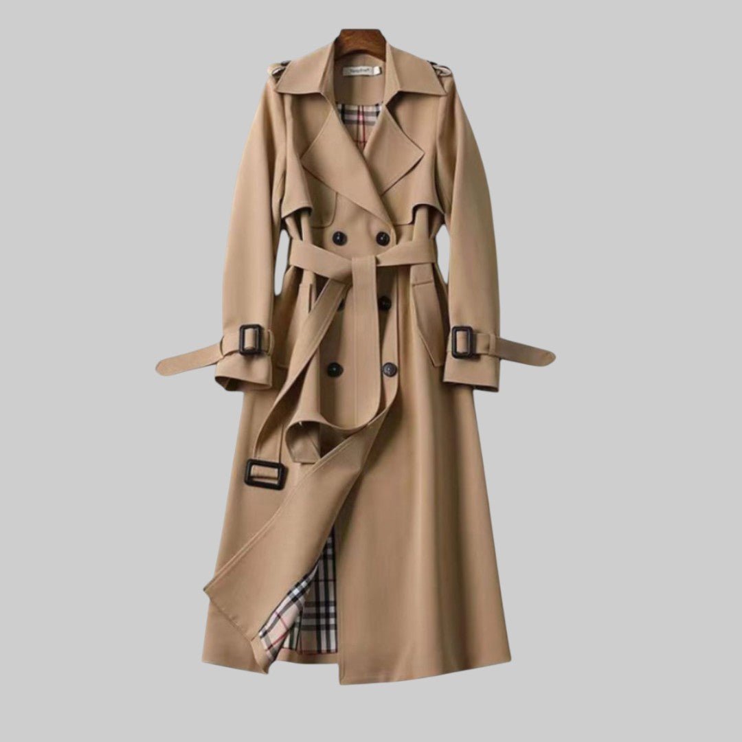 Chāme | Women's Trench Coat | Belted Double Breasted Design - Nalani - Fashion Clothing and Decor