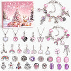 Charm Bracelet Advent Calendar for Girls – 2 Silver Plated Bracelets & 22 Charms and Beads, DIY Bracelet Set, 9 Designs - Nalani - Fashion Clothing and Decor