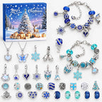 Charm Bracelet Advent Calendar for Girls – 2 Silver Plated Bracelets & 22 Charms and Beads, DIY Bracelet Set, 9 Designs - Nalani - Fashion Clothing and Decor