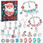 Charm Bracelet Advent Calendar for Girls – 2 Silver Plated Bracelets & 22 Charms and Beads, DIY Bracelet Set, 9 Designs - Nalani - Fashion Clothing and Decor