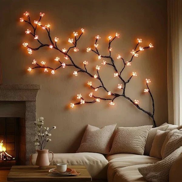 Cherry Blossom Vine Led Wall Art Decor With Soft Glow Lighting - Nalani - Fashion Clothing and Decor