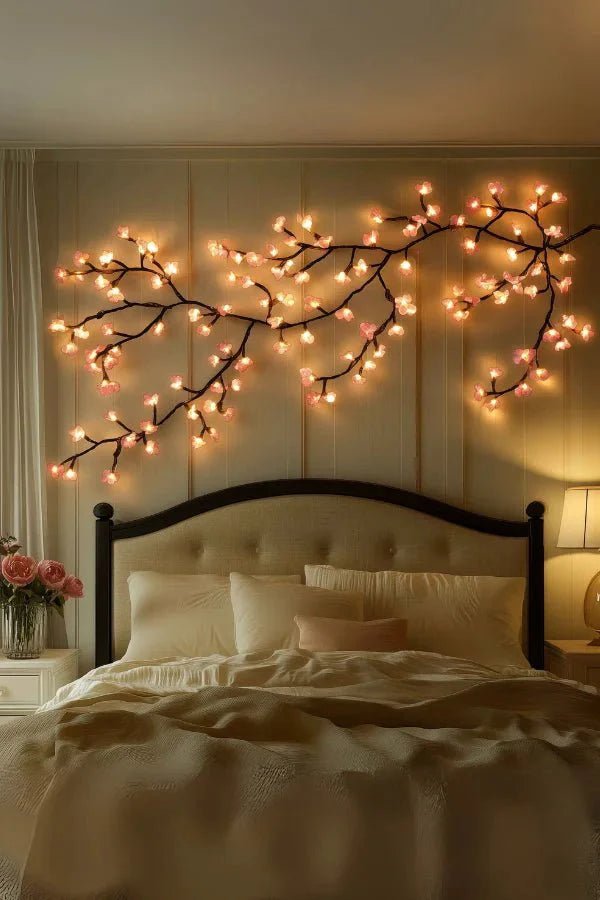 Cherry Blossom Vine Led Wall Art Decor With Soft Glow Lighting - Nalani - Fashion Clothing and Decor