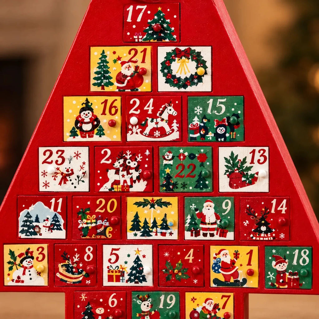 Christmas Tree Advent Calendar with Drawers – Fillable Tabletop Countdown with 24 Drawers, 16 in Tall, Reusable - Nalani - Fashion Clothing and Decor