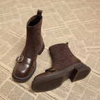 Chunky Sole Ankle Boots With Buckle Detail And Block Heel - Nalani - UK and AUS Fashion Clothing and Decor