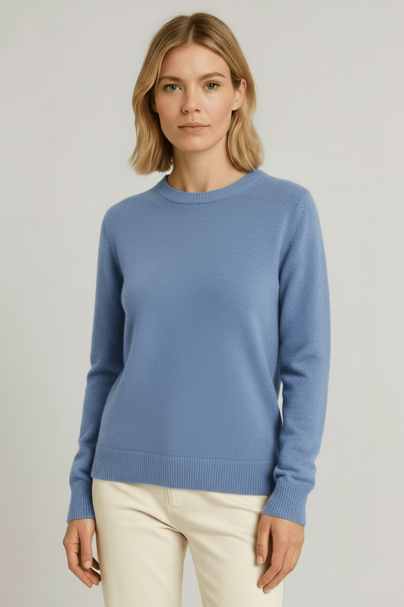 Classic Crew Neck Cashmere-Look Jumper for Women – Soft Knitted Jumper, 11 Colours, S–2XL – Freya Harper - Nalani - Fashion Clothing and Decor