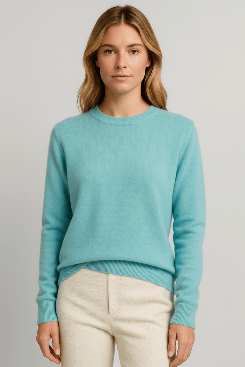 Classic Crew Neck Cashmere-Look Jumper for Women – Soft Knitted Jumper, 11 Colours, S–2XL – Freya Harper - Nalani - Fashion Clothing and Decor