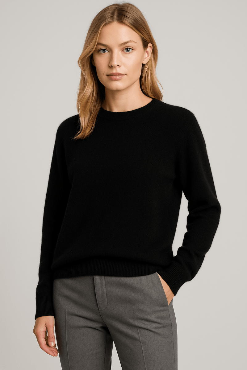 Classic Crew Neck Cashmere-Look Jumper for Women – Soft Knitted Jumper, 11 Colours, S–2XL – Freya Harper - Nalani - Fashion Clothing and Decor