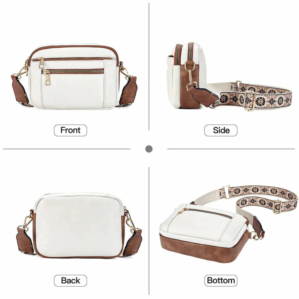 Colorful Straps Crossbody Vegan Leather Bags - Nalani - UK Fashion Clothing and Decor