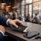 Compact Wallet with Pop-Up Card Holder and RFID Blocking – Aluminum Slide, Bill Holder & Coin Pocket – Brown, Carbon & Black - Nalani - Fashion Clothing and Decor