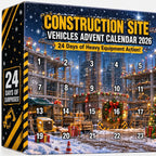 Construction Vehicle Advent Calendar for Kids – 24 Excavator & Cement Mixer Acrylic Ornaments, Non-Candy Countdown - Nalani - Fashion Clothing and Decor
