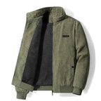 Corduroy Winter Jacket Stand Collar Soft Lining Zip Closure - Nalani - UK Fashion Clothing and Decor