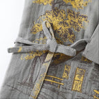 Cotton Kimono Pajama Set With Watercolor Landscape Print - Nalani - UK Fashion Clothing and Decor