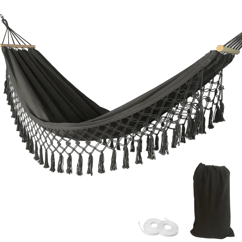 Cozy Boho Cotton Hammock for Garden Patio Outdoor Comfort - Nalani - UK Fashion Clothing and Decor