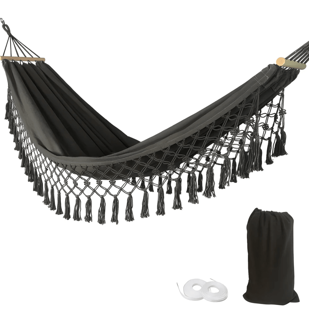 Cozy Boho Cotton Hammock for Garden Patio Outdoor Comfort - Nalani - UK Fashion Clothing and Decor