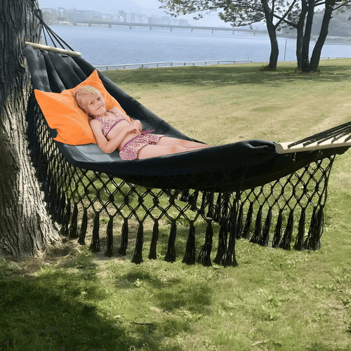 Cozy Boho Cotton Hammock for Garden Patio Outdoor Comfort - Nalani - UK Fashion Clothing and Decor