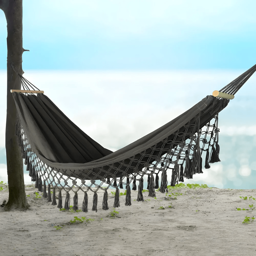 Cozy Boho Cotton Hammock for Garden Patio Outdoor Comfort - Nalani - UK Fashion Clothing and Decor