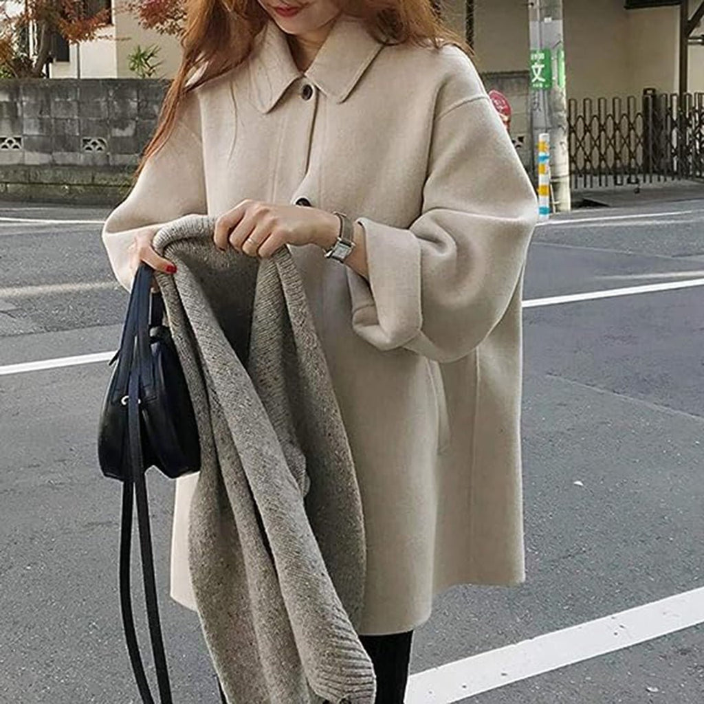 Cozy button closure coat for women - Nalani - UK Fashion Clothing and Decor