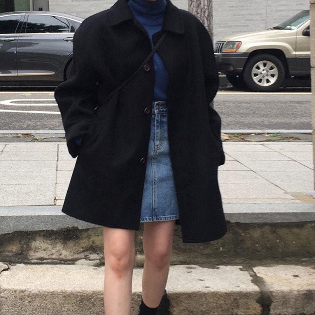 Cozy button closure coat for women - Nalani - UK Fashion Clothing and Decor