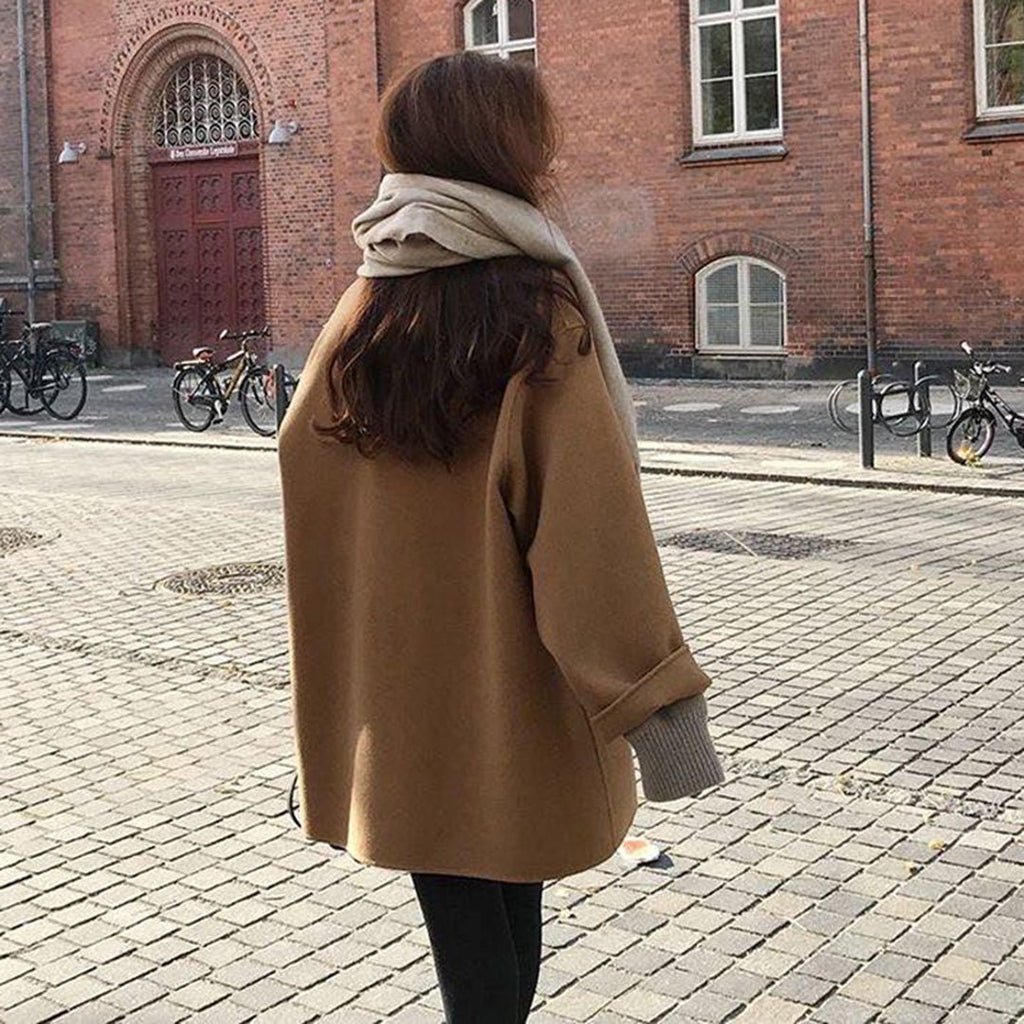Cozy button closure coat for women - Nalani - UK Fashion Clothing and Decor