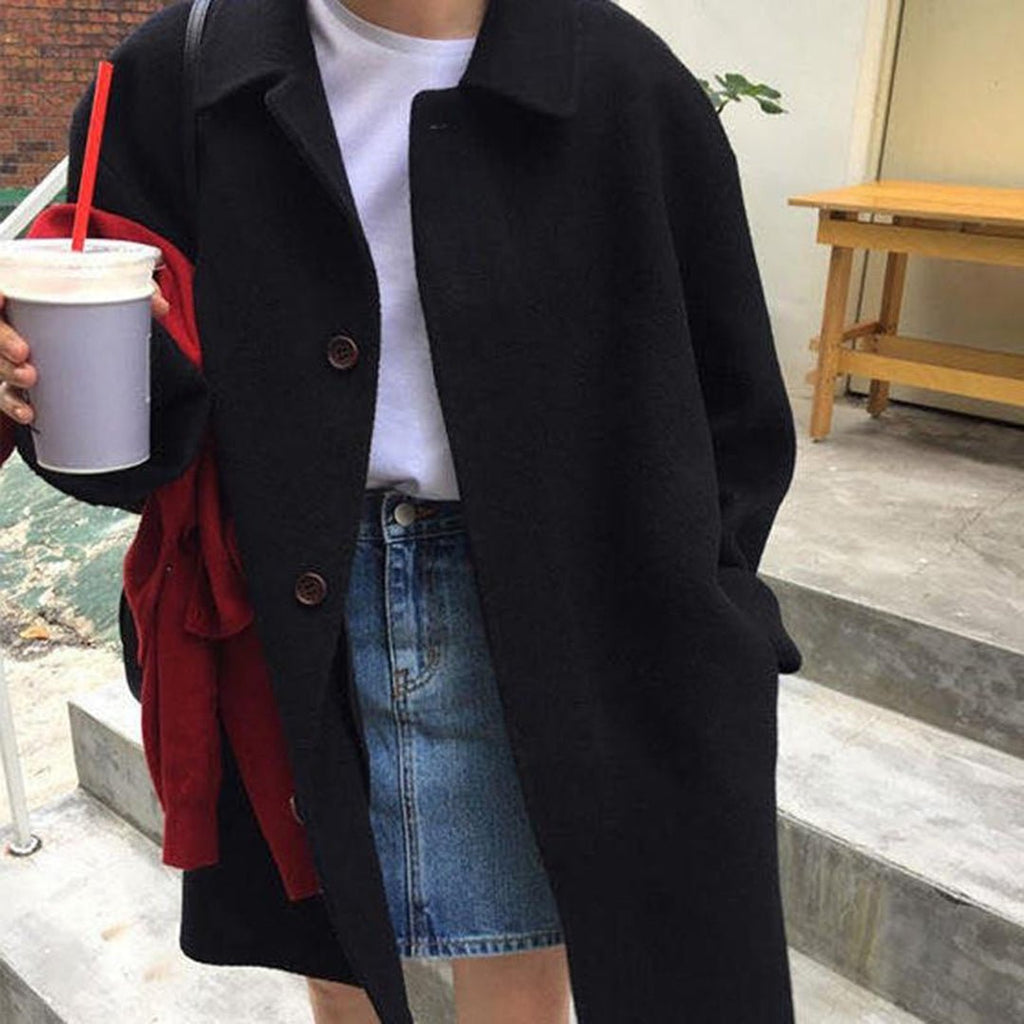 Cozy button closure coat for women - Nalani - UK Fashion Clothing and Decor