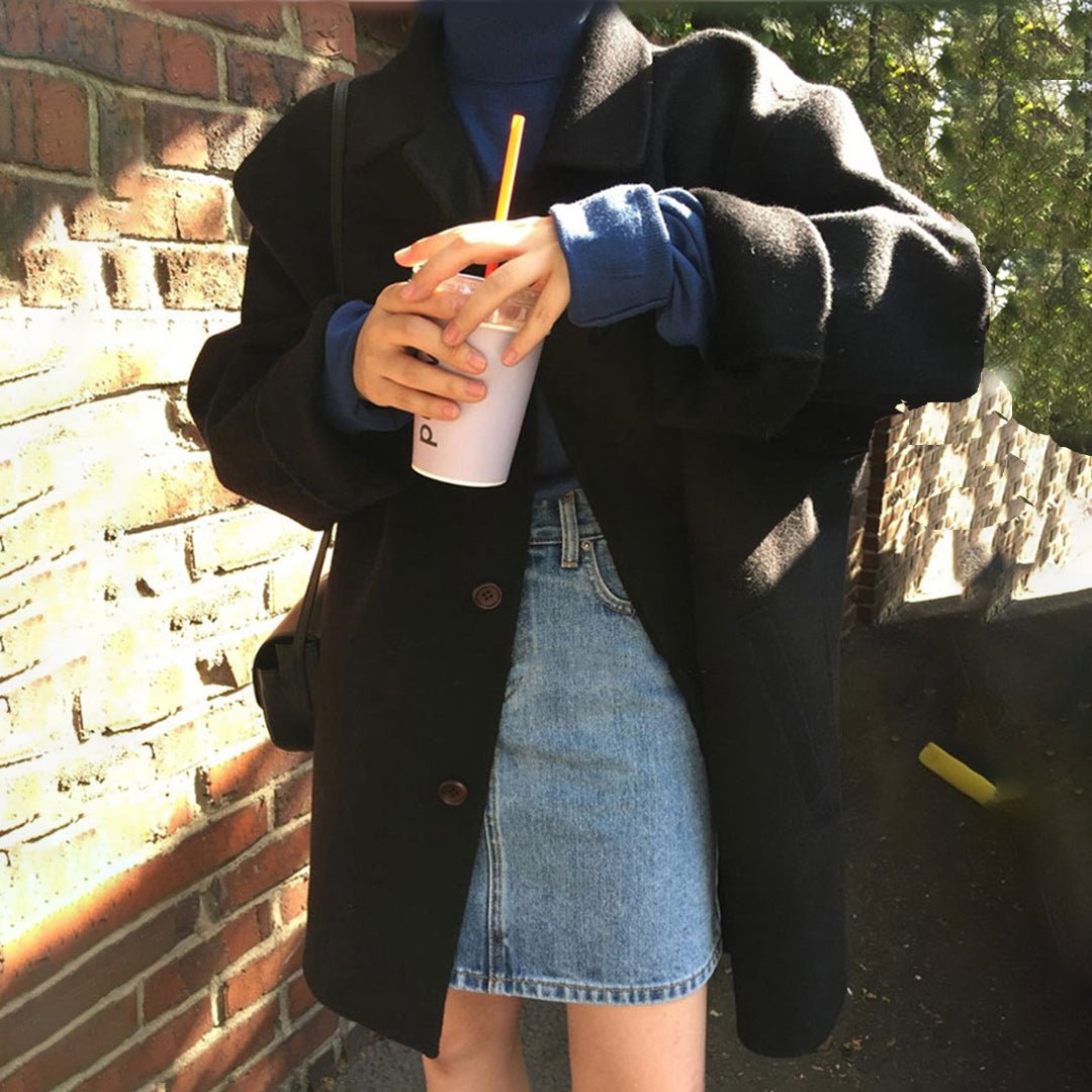 Cozy button closure coat for women - Nalani - UK Fashion Clothing and Decor