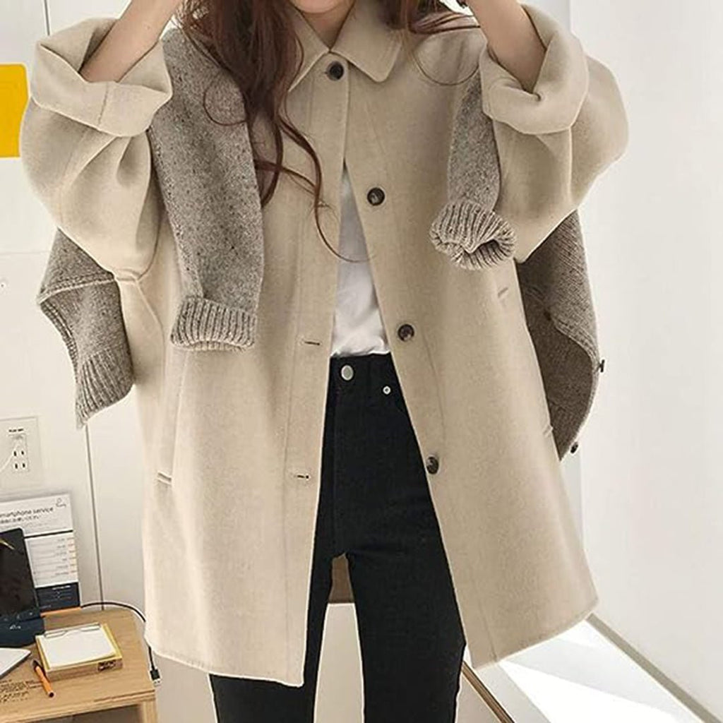 Cozy button closure coat for women - Nalani - UK Fashion Clothing and Decor