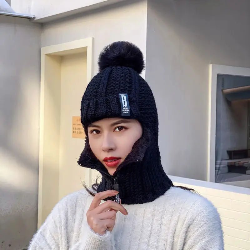 Cozy Knit Winter Beanie With Pom Pom For Cold Weather - Nalani - UK Fashion Clothing and Decor