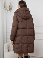 Cozy Long Padded Down Jacket With Hood For Cold Winter - Nalani - UK Fashion Clothing and Decor
