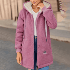 Cozy Warm Hooded Fleece Jacket For Women With Sherpa Lining - Nalani - UK Fashion Clothing and Decor