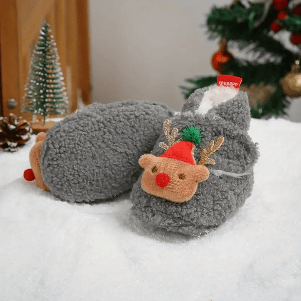 Cozy Warm Kids Rudolph Reindeer Christmas Holiday Slippers - Nalani - UK Fashion Clothing and Decor