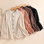 Crinkle Cotton Blend Tunic Blouse For Summer Comfort - Nalani - UK and AUS Fashion Clothing and Decor