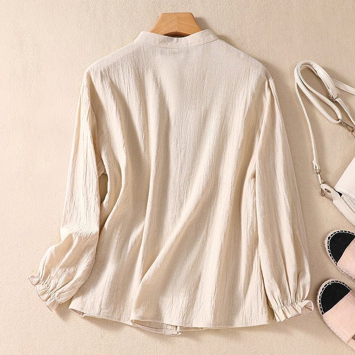 Crinkle Cotton Blend Tunic Blouse For Summer Comfort - Nalani - UK and AUS Fashion Clothing and Decor