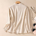 Crinkle Cotton Blend Tunic Blouse For Summer Comfort - Nalani - UK and AUS Fashion Clothing and Decor