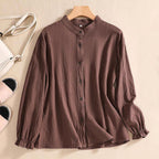 Crinkle Cotton Blend Tunic Blouse For Summer Comfort - Nalani - UK and AUS Fashion Clothing and Decor