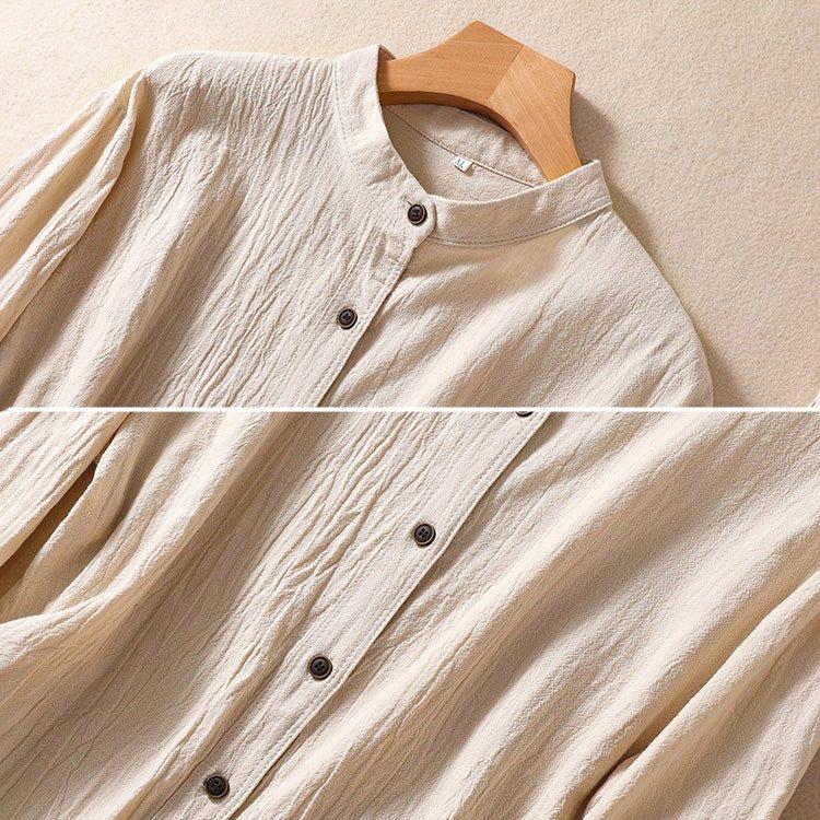 Crinkle Cotton Blend Tunic Blouse For Summer Comfort - Nalani - UK and AUS Fashion Clothing and Decor