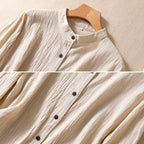 Crinkle Cotton Blend Tunic Blouse For Summer Comfort - Nalani - UK and AUS Fashion Clothing and Decor