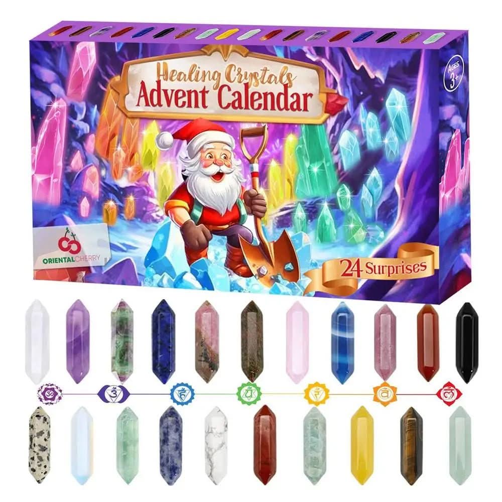 Crystal Advent Calendar – 24 Crystals & Stones Christmas Countdown, Gemstone Gift for Collectors & Kids - Nalani - Fashion Clothing and Decor