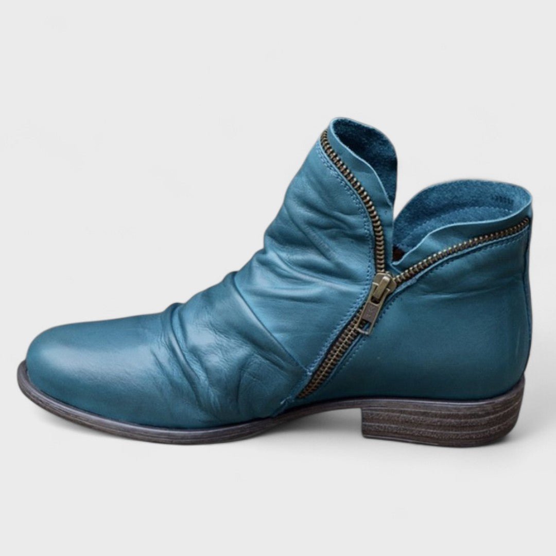 Damaris | Boots For Women | Ankle Height Side Zip Closure - Nalani - Fashion Clothing and Decor