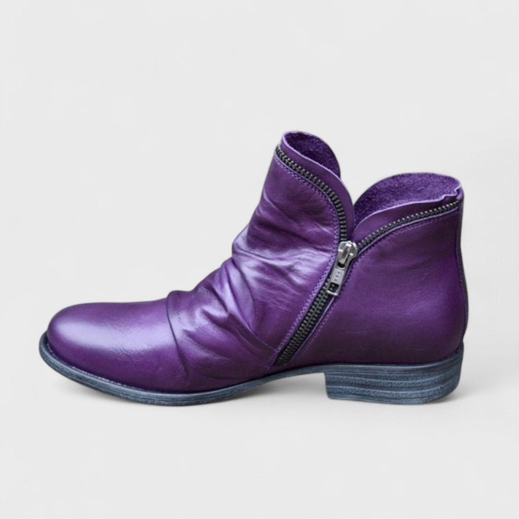 Damaris | Boots For Women | Ankle Height Side Zip Closure - Nalani - Fashion Clothing and Decor