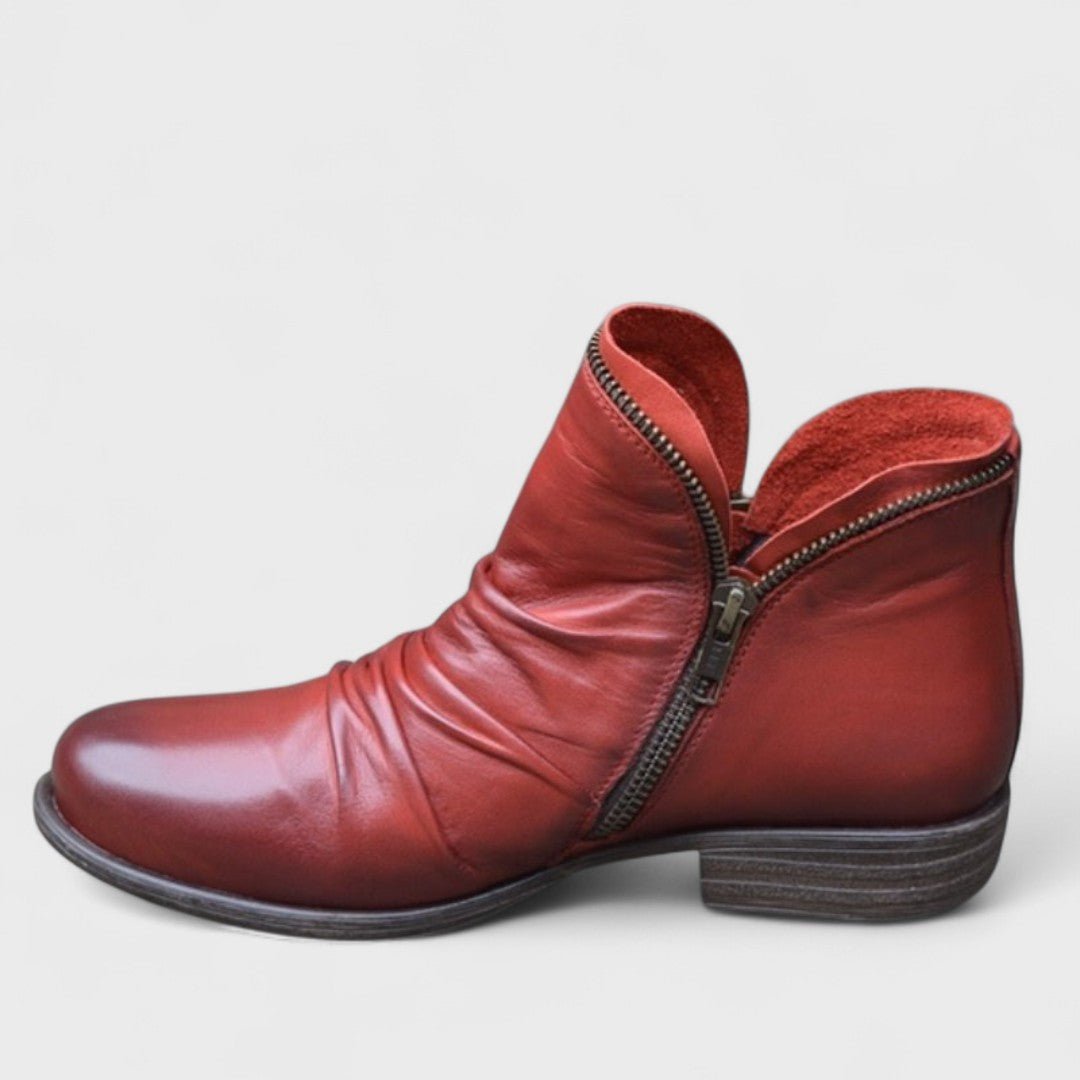 Damaris | Boots For Women | Ankle Height Side Zip Closure - Nalani - Fashion Clothing and Decor