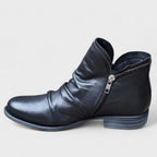 Damaris | Boots For Women | Ankle Height Side Zip Closure - Nalani - Fashion Clothing and Decor