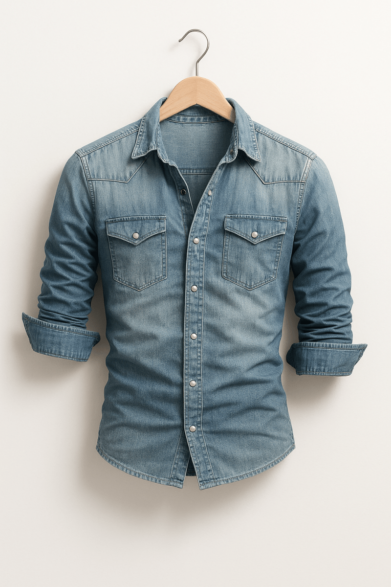 Denim Shirt For Men Durable Casual Wear Versatile Everyday - Nalani - Fashion Clothing and Decor
